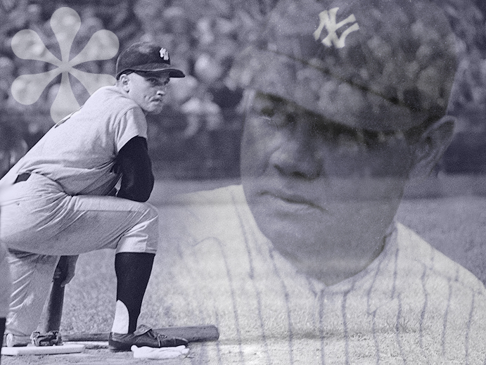 Roger Maris looks over the plaque that will go on the wall in