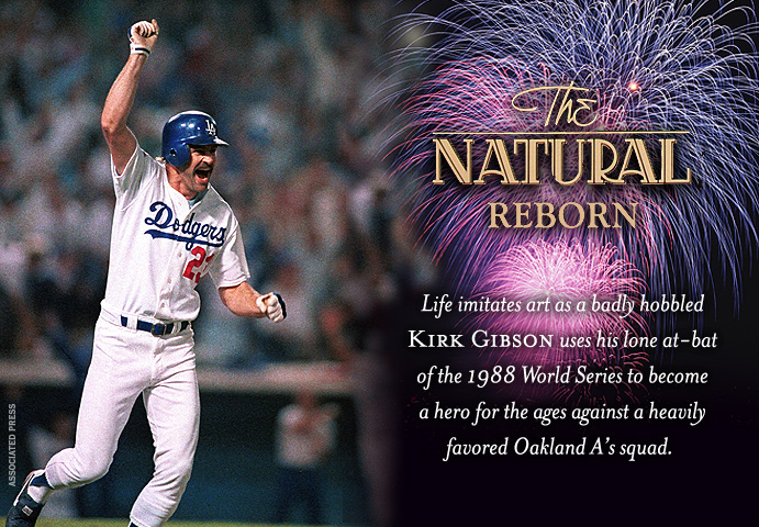 Kirk Gibson celebrates his 1988 World Series Home Run