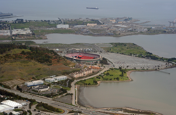 Candlestick Park within its secluded environs