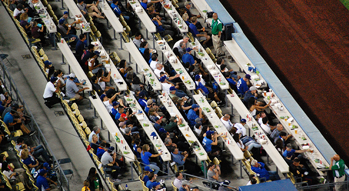 Field level seats at Dodger Stadium