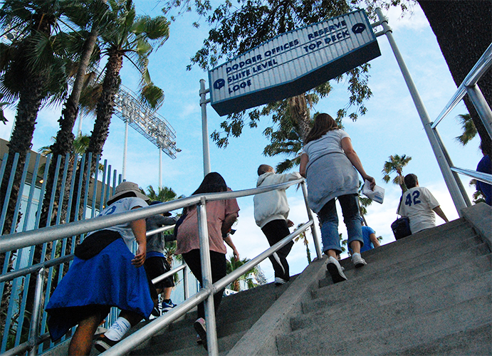 Endless stairways outside of Dodger Stadium