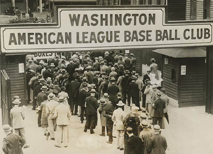 Identified! [Baseball game at Griffith Stadium, Washington…