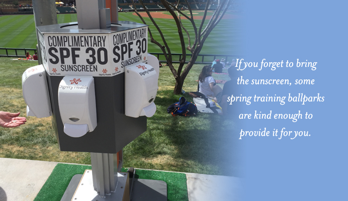 Free sunscreen available at spring training ballparks