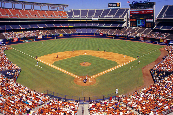 Part 4 of my Throwback Stadium Series. Qualcomm (Jack Murphy) Stadium! :  r/MLBTheShow