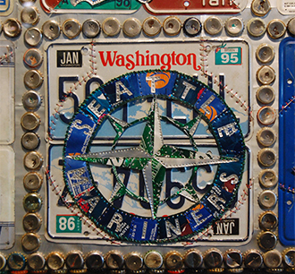 License Plate quilt at T-Mobile Park