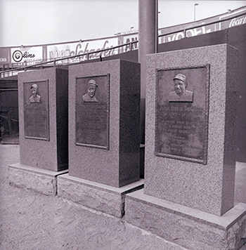 Three monuments, old Yankee Stadium