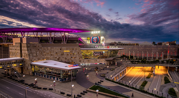 Target Field in the evening