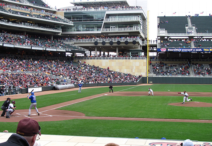First-ever pitch at Target Field