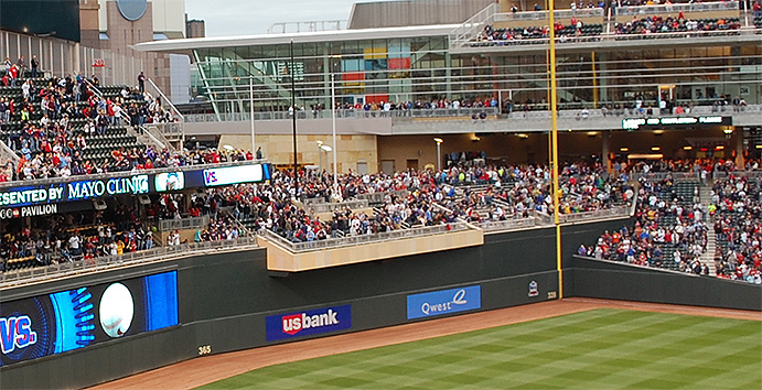 Right field overhang at Target Field