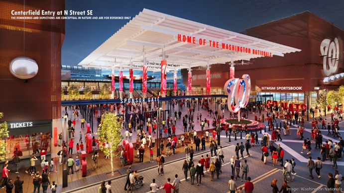 Rendition of Center-field gate upgrade at Nationals Park