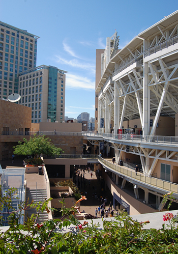 Canyon space between Petco Park and outer structure